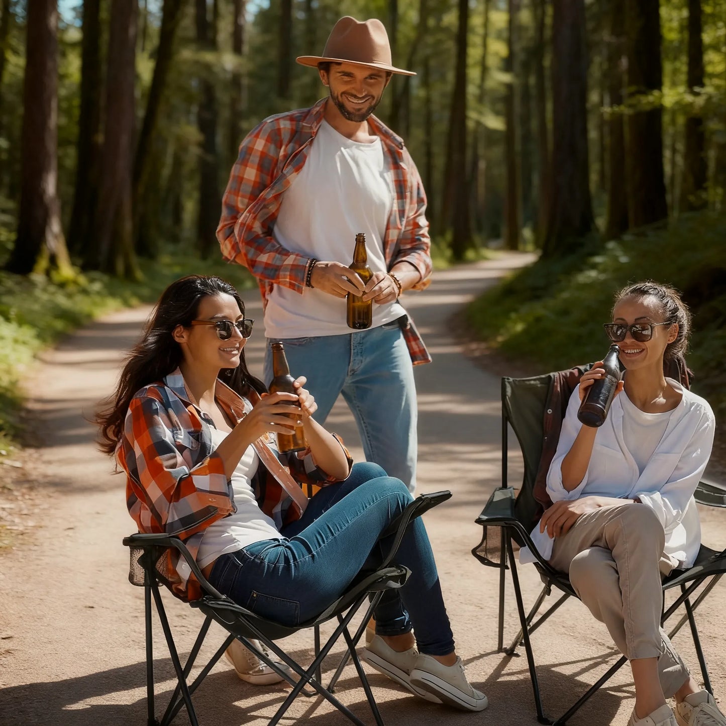 2 Pack Folding Camping Chairs, 250LBS Capacity & Portable