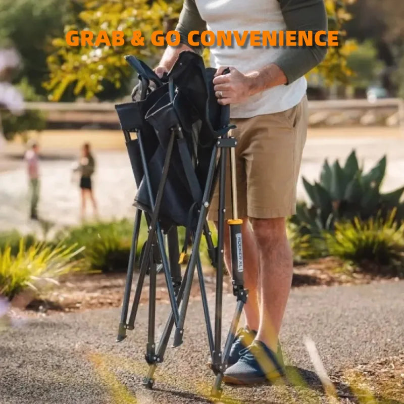 Quick-Fold Portable Rocking Chair with Storage Pocket & Cup Holder