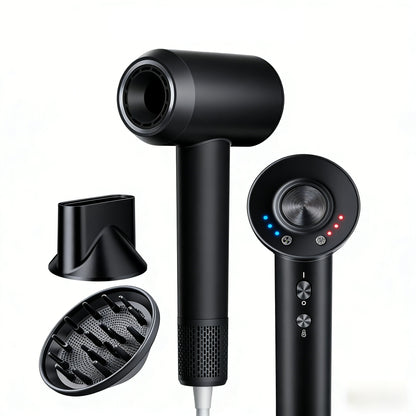 High-Speed Low-Noise Ionic Hair Dryer with Magnetic Attachments
