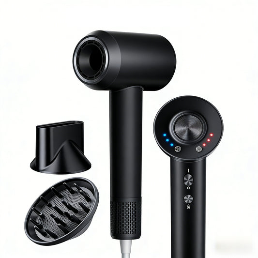 High-Speed Low-Noise Ionic Hair Dryer with Magnetic Attachments