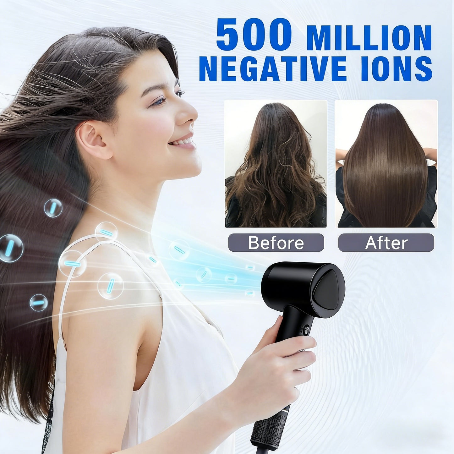 Multi-Scenario Quiet Ionic Hair Dryer with Styling Attachments