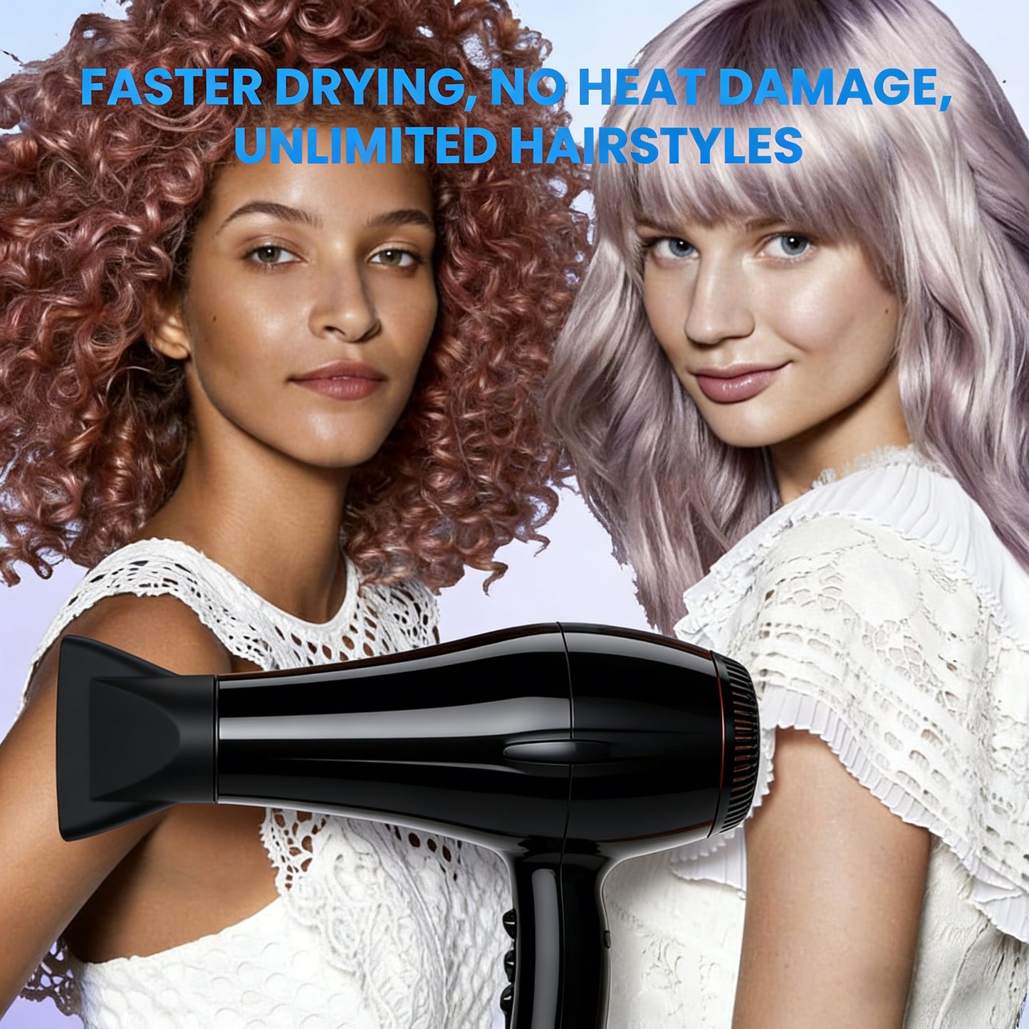 High-Speed Ionic Hair Dryer with Flexible Styling & Travel-Friendly Design