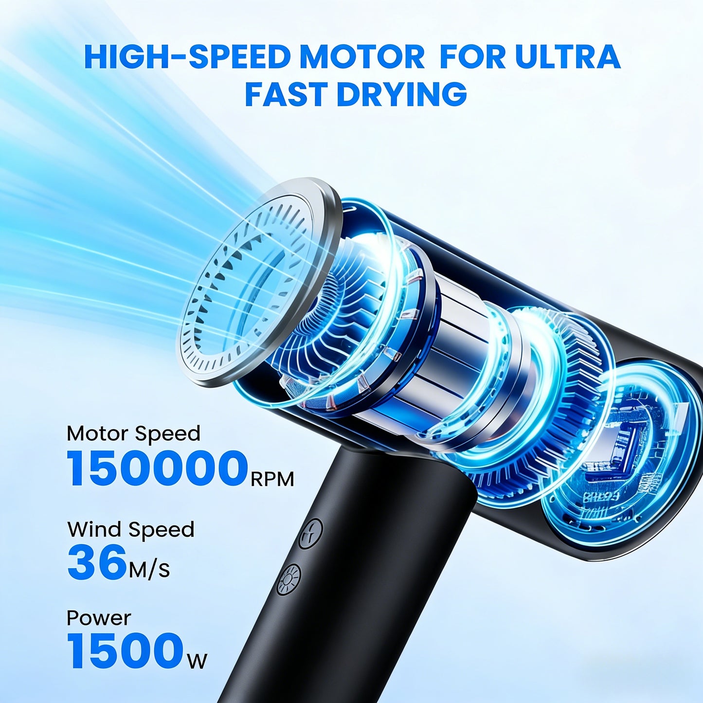 High-Speed Ionic Hair Dryer with Flexible Styling & Travel-Friendly Design