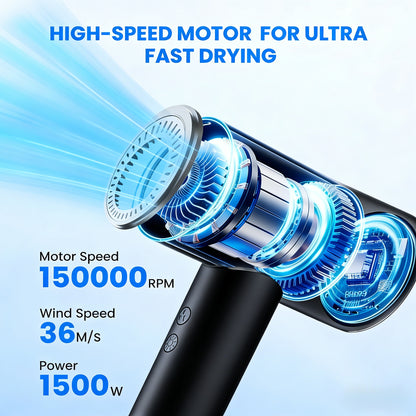High-Speed Ionic Hair Dryer with Flexible Styling & Travel-Friendly Design