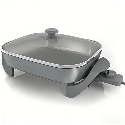 Electric Rectangular Nonstick Skillet with Adjustable Temperature