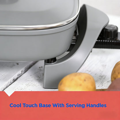 Electric Rectangular Nonstick Skillet with Adjustable Temperature