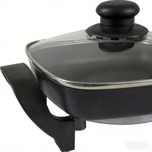 Electric Nonstick Square Skillet with Glass Lid
