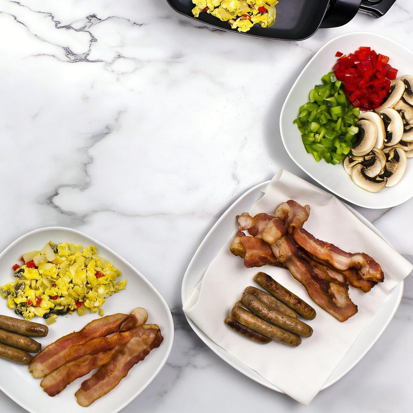 Electric Nonstick Square Skillet with Glass Lid