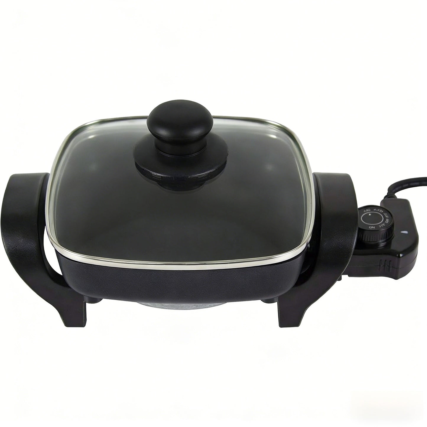 Electric Nonstick Square Skillet with Glass Lid