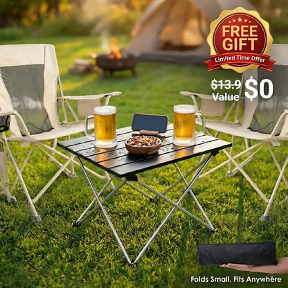 Quick-Fold Portable Rocking Chair with Storage Pocket & Cup Holder