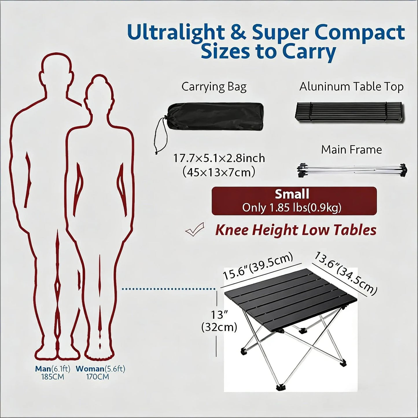 Aluminum Folding Portable Table for Outdoor & Home Use